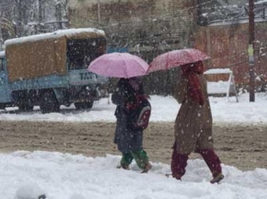 Fresh snowfall in Kashmir valley
