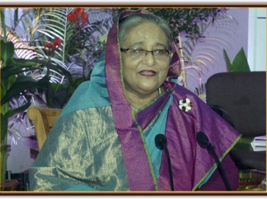 Sheikh Hasina interacts with village people