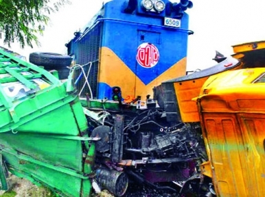 Truck destroyed in train mishap 