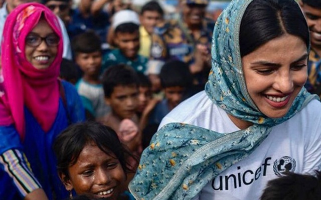 Priyanka Chopra meets Rohingya in Bangladesh, walks with the children in camp