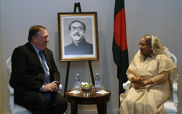 Mike Pompeo meets Sheikh Hasina