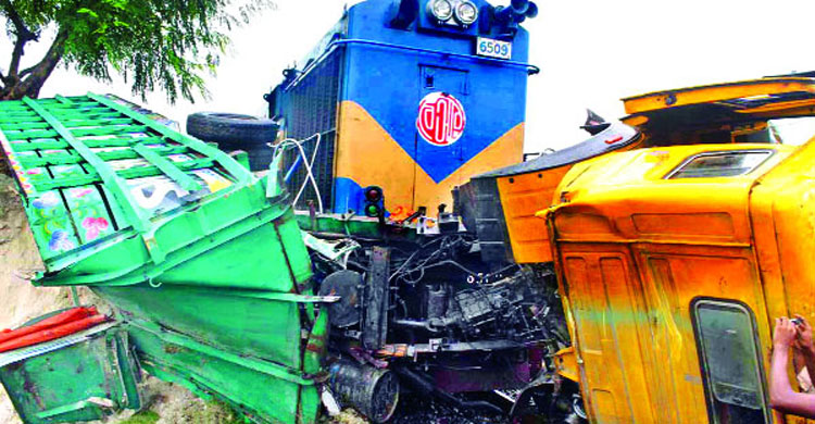 Truck destroyed in train mishap 