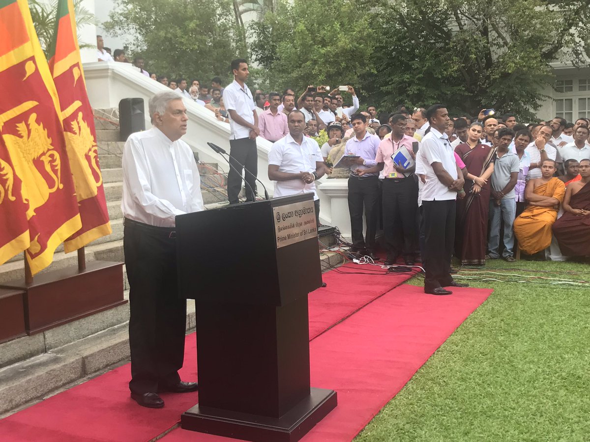 Ranil Wickremesinghe takes oath as Sri Lankan PM