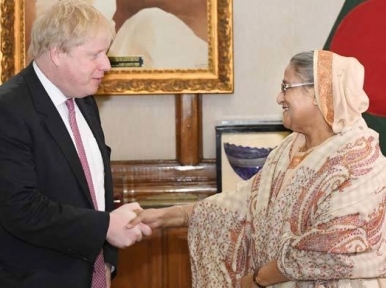 Sheikh Hasina gifts mangoes, flower to British PM Boris Johnson