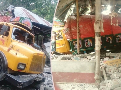Bangladesh: Truck enters temple, driver escapes