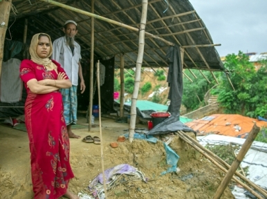 Several Rohingyas have lost their shelter due to continuous rains in Bangladesh