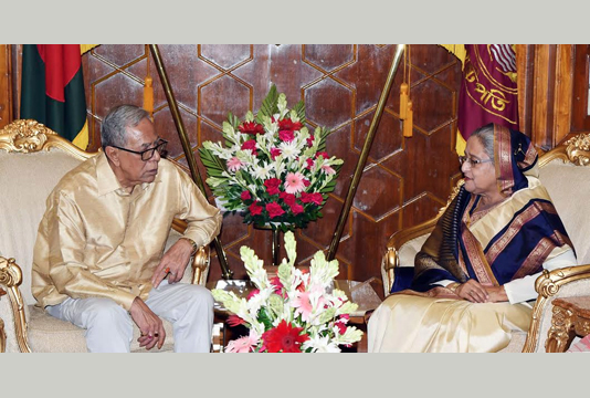 Sheikh Hasina meets President Hamid