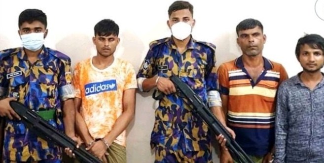 Three Rohingyas held with arms and yaba pills