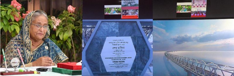 PM Hasina lays foundation stone of Bangabandhu Railway Setu PM Hasina lays foundation stone of Bangabandhu Railway Setu