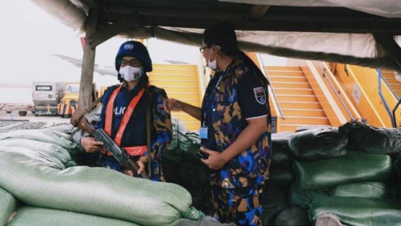 Bangladeshi women peacekeepers in charge of Congo airport security Bangladeshi women peacekeepers in charge of Congo airport security