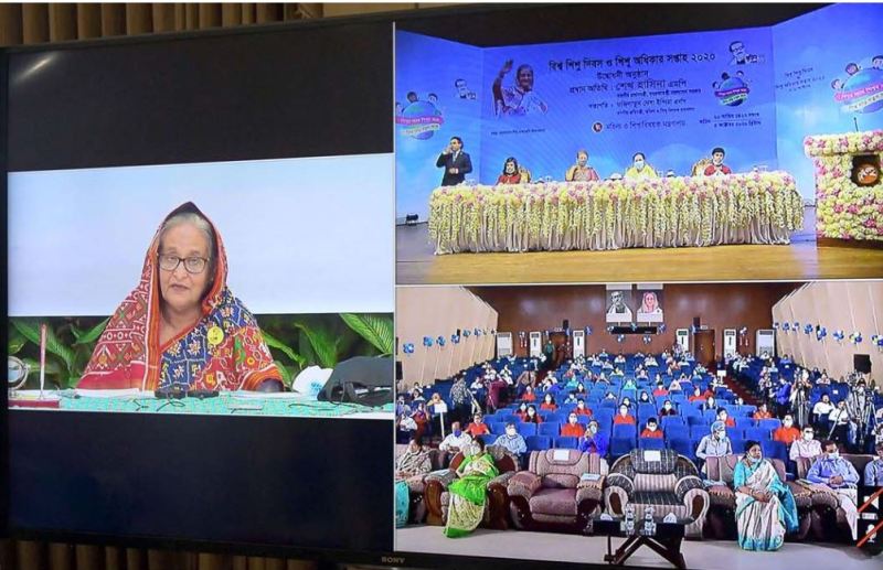 PM Hasina advises parents to take out children for at least an hour everyday