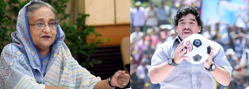 PM Hasina condoles the death of legendary footballer Diego Maradona PM Hasina condoles the death of legendary footballer Diego Maradona