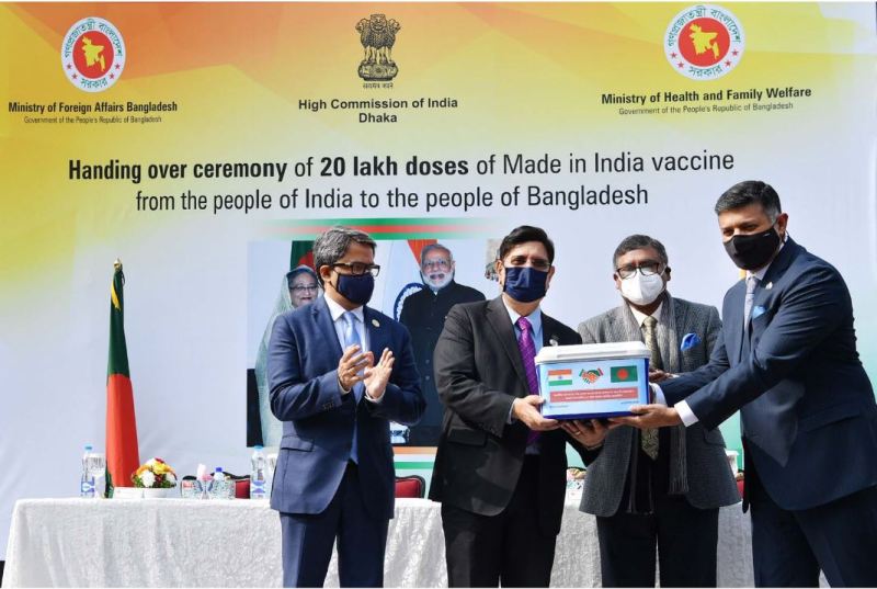 India hands over 20 lakh gift Covid-19 vaccine to Bangladesh