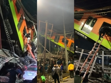 23 dead, over 60 hurt as metro overpass collapses in Mexico City