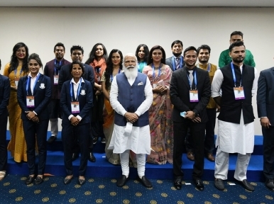 Indian PM Modi meets young Bangladeshi achievers