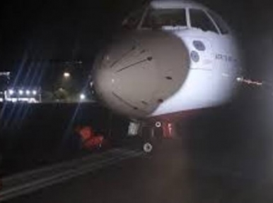 Close shave for Novoair flight as tyre bursts while landing at Saidpur Airport
