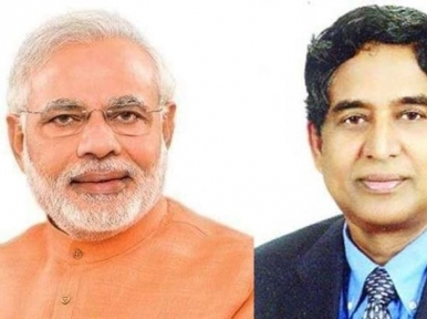 Indian Prime Minister Narendra Modi thanks Agriculture Minister Razzaque