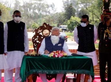 'Their valour will continue to inspire future generations,' writes Indian PM Modi at National Memorial