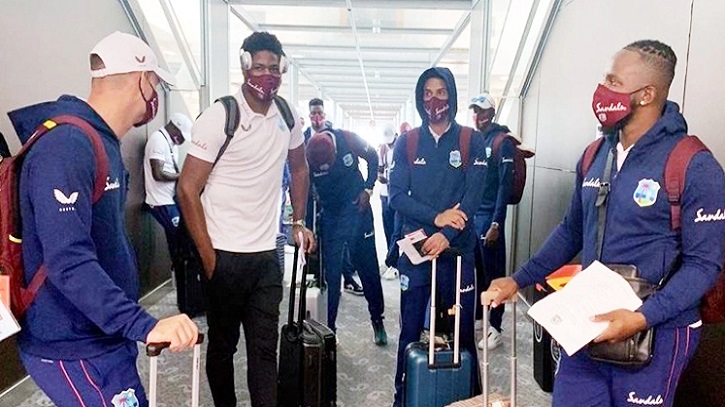 West Indies team reach Dhaka