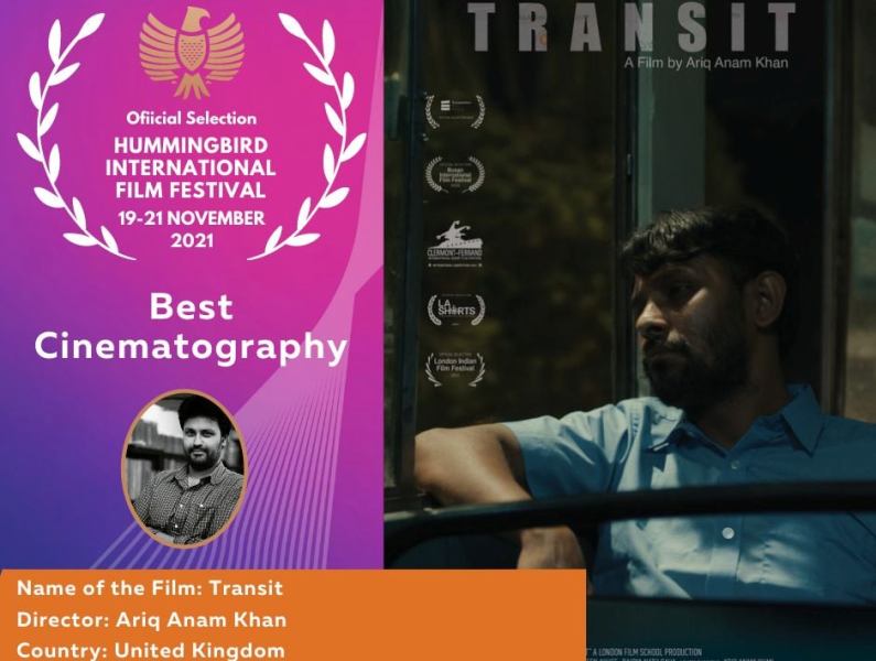 Ariq Anam Khan’s short film “Transit” wins prize at Hummingbird International Film Festival