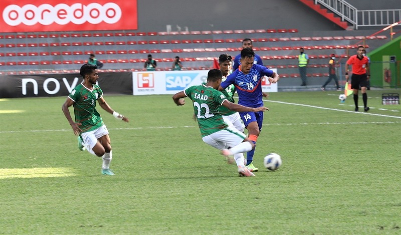 SAFF Championship: 10-men Bangladesh hold India for 1-1 draw