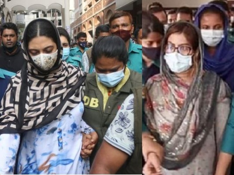 Model Piyasa and Mou placed on three-day remand for blackmailing, possession of drugs Model Piyasa and Mou placed on three-day remand for blackmailing, possession of drugs