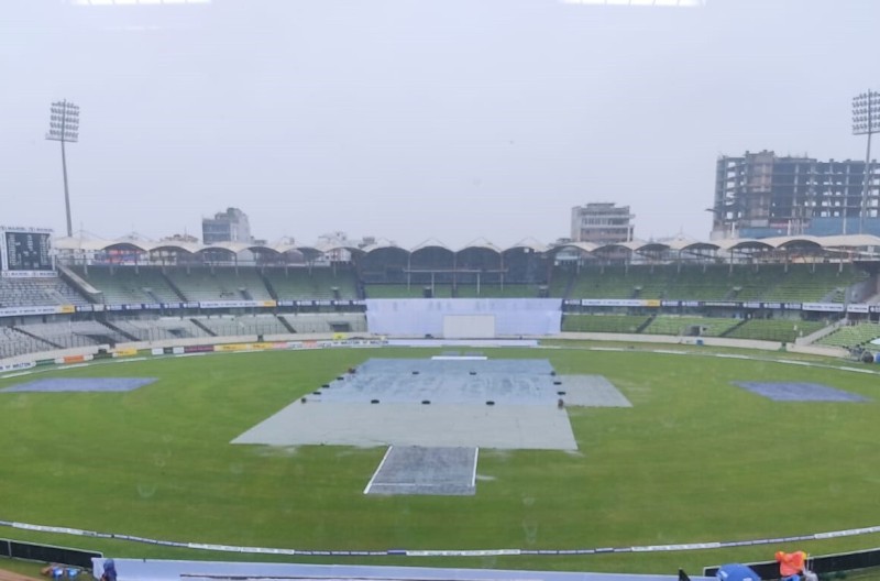 Only 38 balls were played on the second day due to rain and lack of light