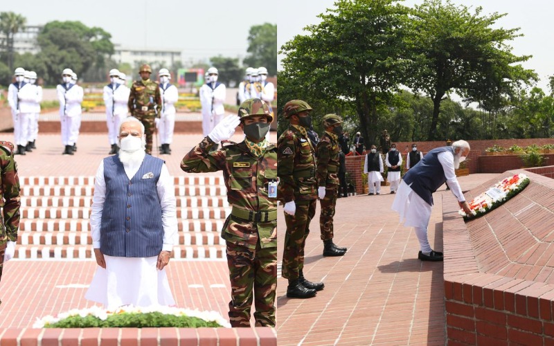 Indian PM Modi pays tribute to martyrs of Liberation War, plants sapling