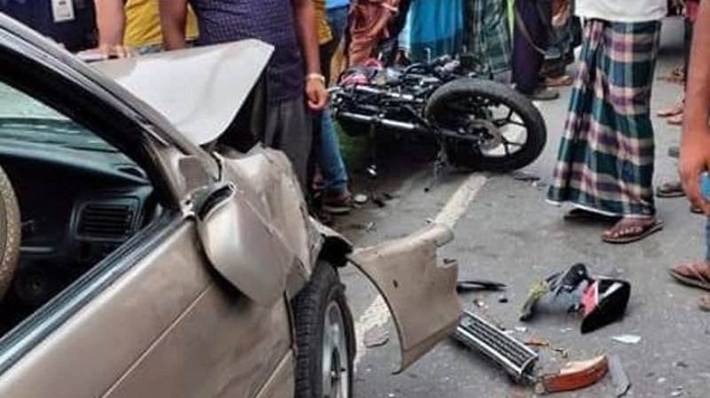 Three killed in private car-motorcycle collision at Konabari flyover
