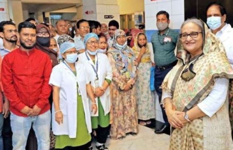 Prime Minister Hasina receives eye treatment as a general patient