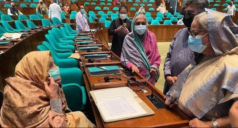 PM greets Opposition Leader Rowshan Ershad after she returns to Parliament