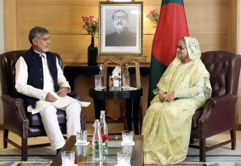 Sheikh Hasina meets with Nobel Peace Laureate Kailash Satyarthi