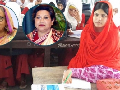 PM Hasina, her sister Rehana talk to Tamanna who scored GPA-5 in exam by writing with feet
