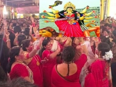 Thousands take part in immersion procession of Goddess Durga
