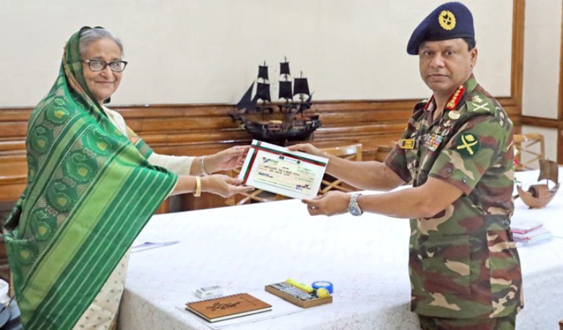 Army donates Tk 10 crore to Prime Minister's relief fund