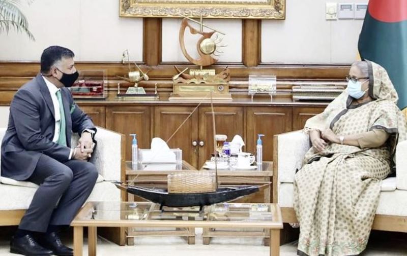 Farewell meeting of Indian High Commissioner Vikram Kumar Doraiswami with PM Sheikh Hasina