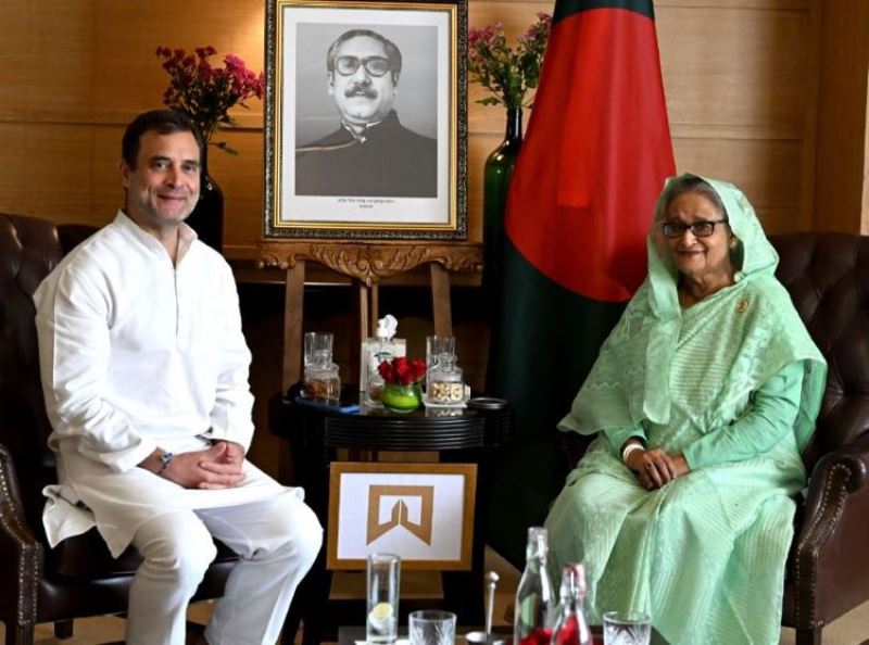 Indian National Congress leader Rahul Gandhi meets PM Sheikh Hasina