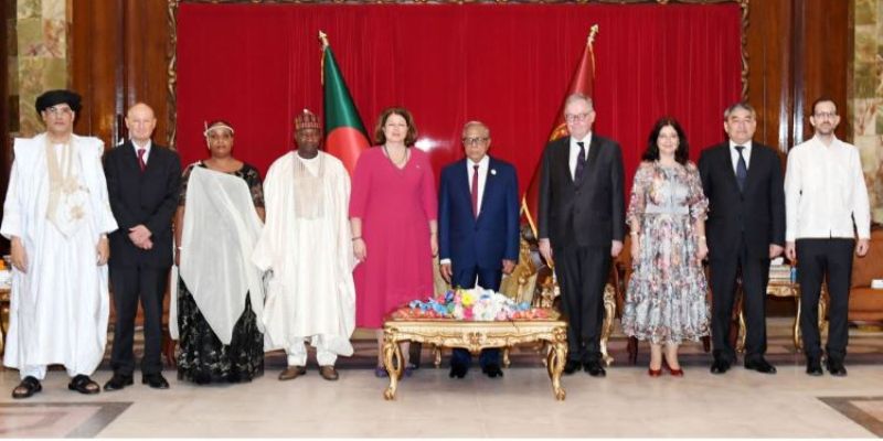 Identity cards of 9 countries' envoys presented to the President Identity cards of 9 countries' envoys presented to the President