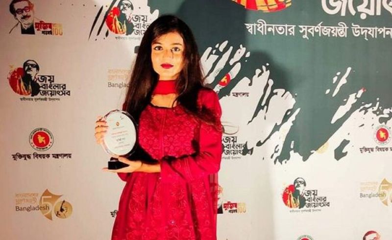 Adishree Saha of Mymensingh judged best in the country in Liberation War song