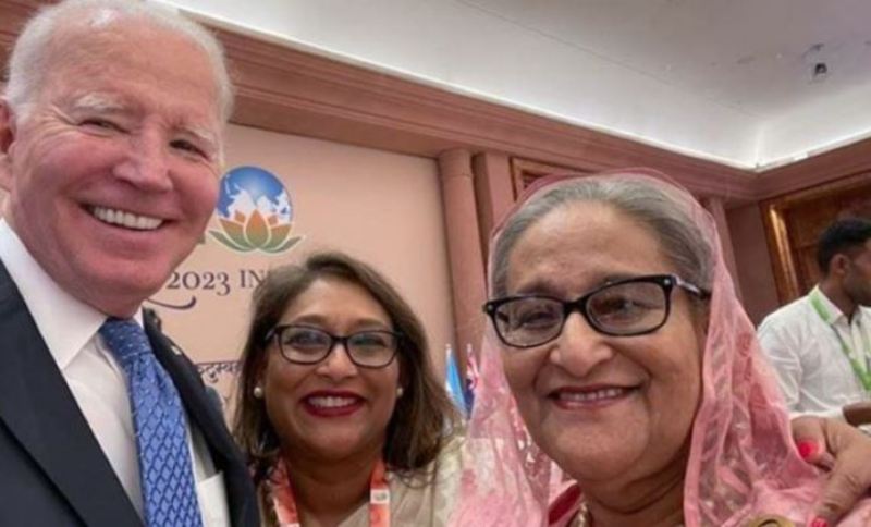 US President Biden meets Hasina, clicks selfie