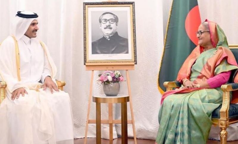 Qatar's Prime Minister praises Bangladesh's stability during meeting with Sheikh Hasina