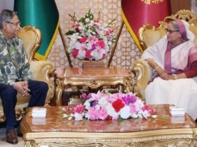 Prime Minister Hasina meets President Shahabuddin