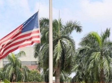 American flag kept at half-mast today at US Embassy in Dhaka