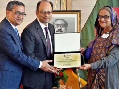 Prime Minister Hasina receives honor from Brown University