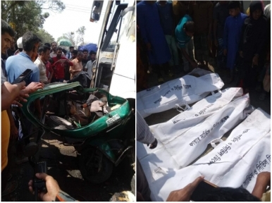 5 killed in bus-CNG collision in Bogra