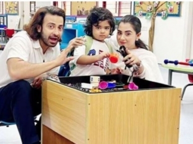 Admission: Shakib Khan accompanies son Bir to school