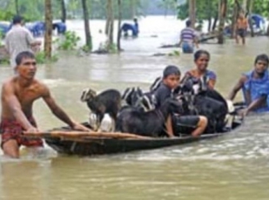 Teesta water is flowing into Bangladesh from the upstream when Ghazaldoba gate is opened