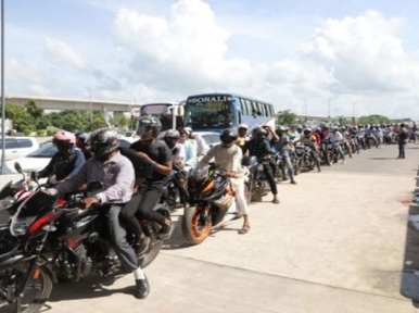 Ban on motorcycles for three days, all vehicles for one day