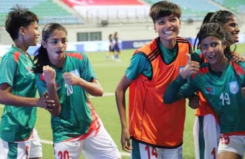 Bangladesh girls beat Singapore, reach second round