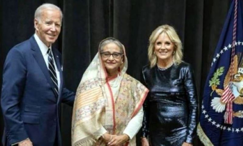 বাইডেনের সংবর্ধনা অনুষ্ঠানে শেখ হাসিনা বাইডেনের সংবর্ধনা অনুষ্ঠানে শেখ হাসিনা